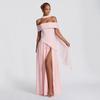 One-Shoulder Patchwork Open-Back Turtleneck Slimming Dress