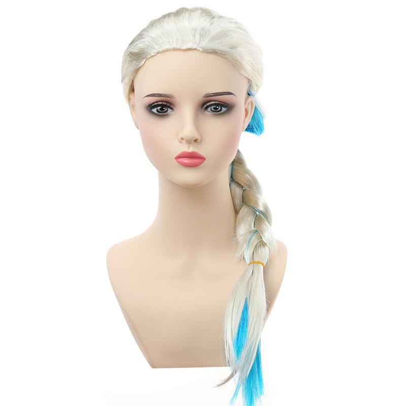 Charming Elsa Princess Wig For Kids With Enchanting Snowflake Braid Design Perfect For Dress Up And Performance