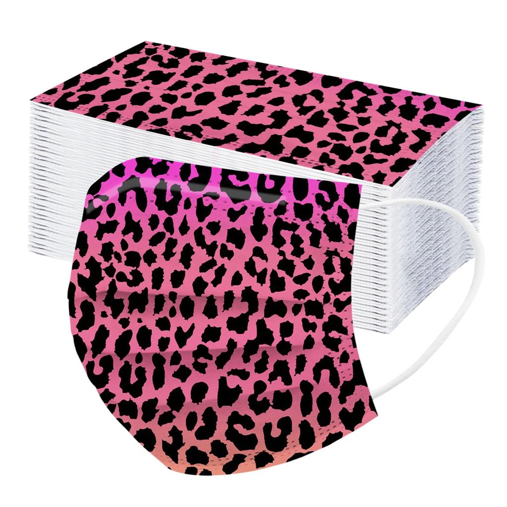 Dreilagige staubdichte Einweg-Schutzmaske mit Leopardenmuster für Erwachsene