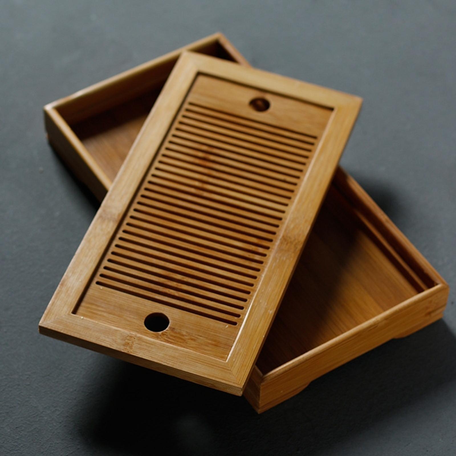 

Поднос для чая из бамбука, дренажный тип, универсальный подарок любителю чая, китайский стиль, поднос для чая в стиле кунг-фу для домашнего офиса, чайный домик