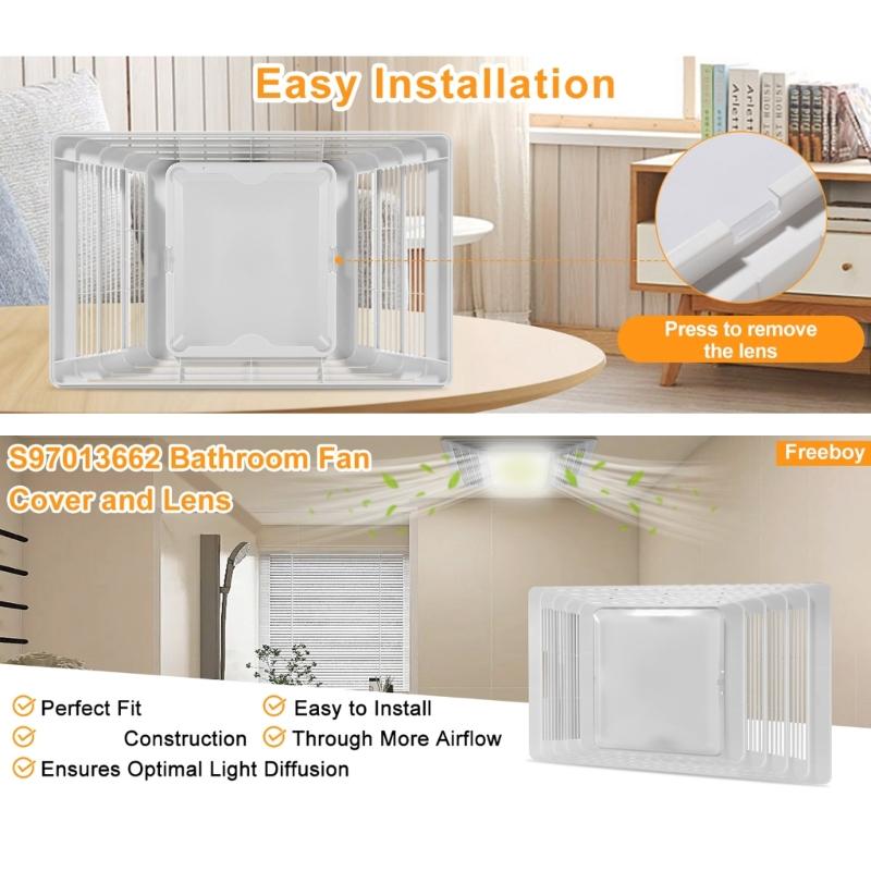 ABS Bathroom Ventilation Grille with Noise Reduction Designs S97013662 Tool Easy Mounting Systems Air Circulation Grille