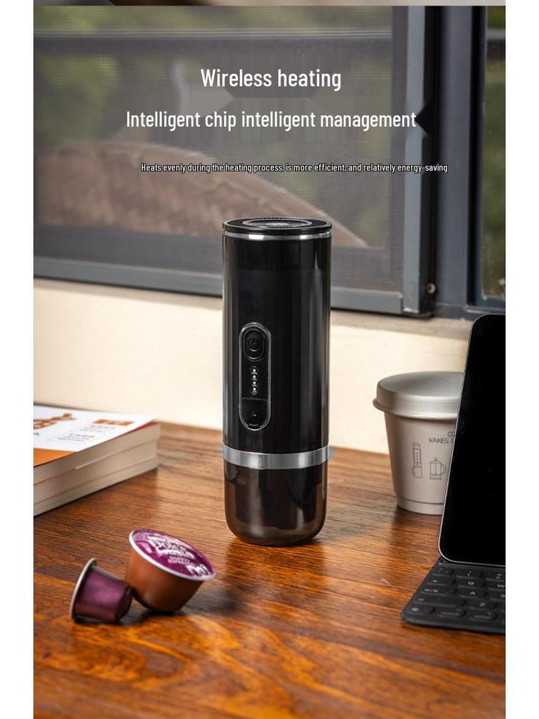 Přenosný bezdrátový kávovar na espresso do auta: Plně automatický italský kávovar na kapsle