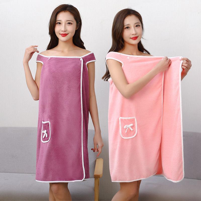 Super Soft Women's Coral Fleece Bath Skirt: Wearable, Absorbent Bath Towel with Pockets and Suspenders