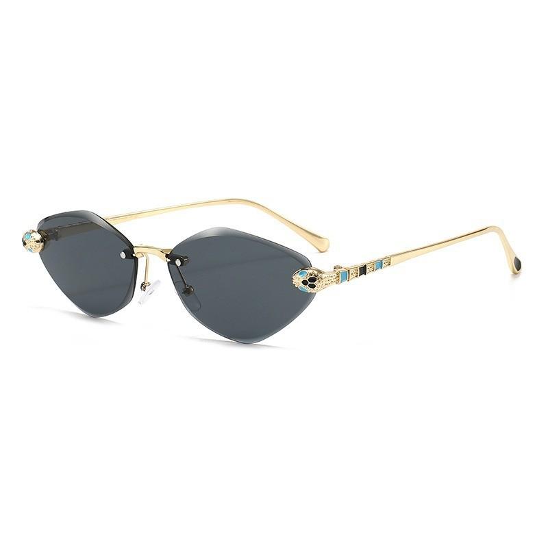 Geometric Square Metal Frame Sunglasses With Uv400 Protection For Fashionable Outdoor Activities