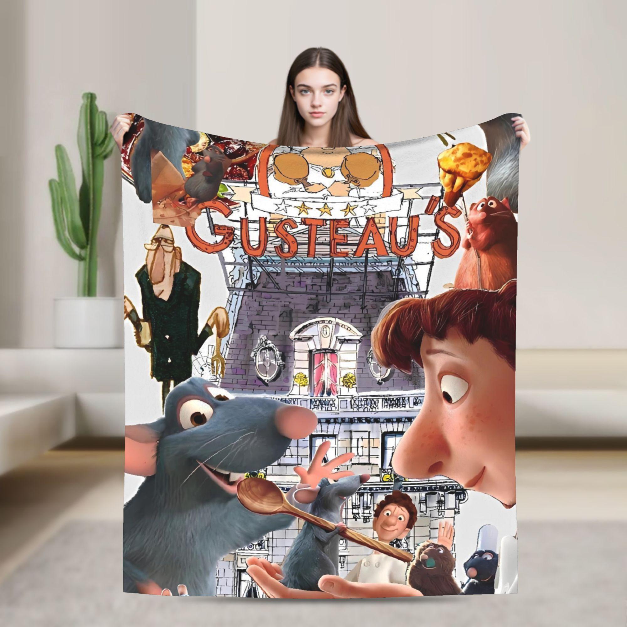 Tinika Chen Unisex Cute Ratatouille Flannel Blanket Spring Warm Soft Throw Blanket For Boy Girl Living Room Aesthetic Bedspread Sofa Bed Cover
