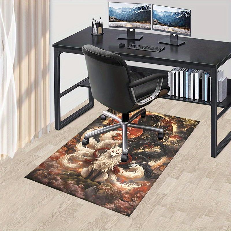 1pc Yin-Yang Fox Themed Rug for Home Decor, Non-slip Office Carpet, Chair mat, Outdoor Mat, Christmas and Halloween gifts-0731037