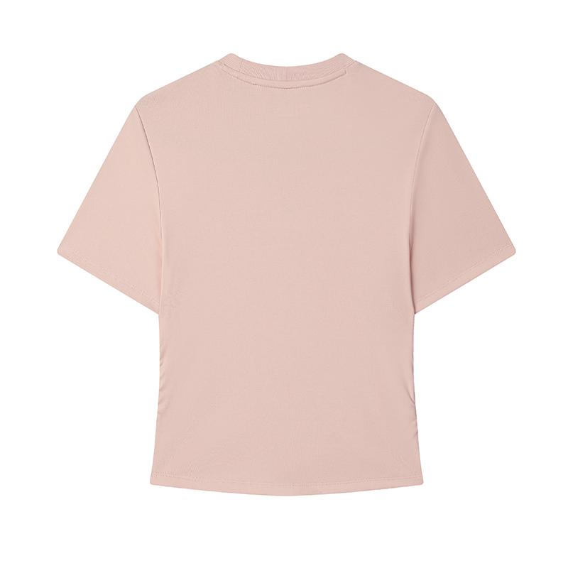 Fila Original Dopamine Fashion Trendy Comfortable Simple Foxy Girl T-Shirt Knitted Short Sleeve Women Tops Rose-Deep-Pink F11W529120FPK
