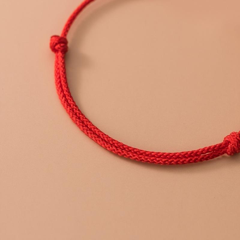 Synthetic Fiber Rope Wristband, Silver Clover Bead Pendant, for Daily Wear, Valentine's Day Birthday Gift