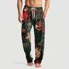 Men's Knitted Fashion Print Pocket Casual Pants Pajama Pants