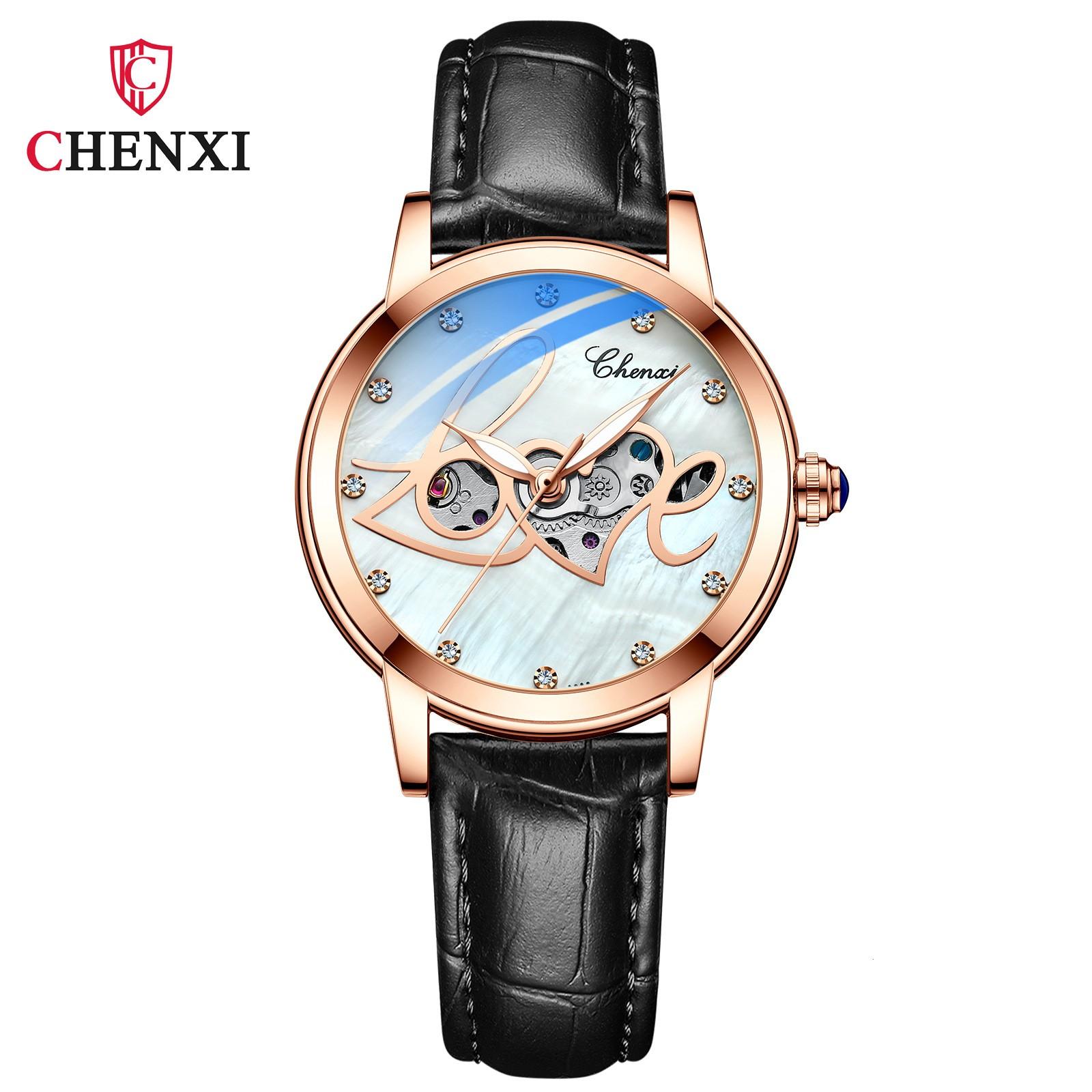 

Новые роскошные женские часы топ-бренда с коробкой, женские водонепроницаемые светящиеся полые автоматические женские механические часы