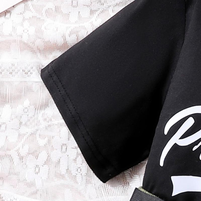 2025 Summer Kids Clothing: Girls' Letter Tee & Shorts 2-Piece Set