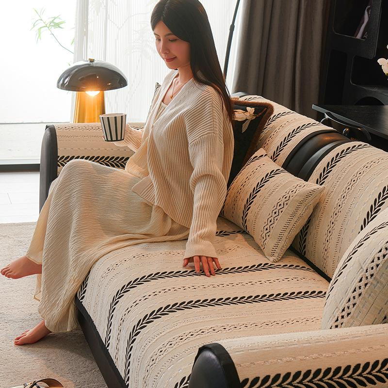 Sofa Kissen Rutschfest Retro Vier Jahreszeiten Universell Mittelalterlicher Stil Gerade Reihe Sofa Sitzkissenbezug Stoff Hochwertiges Sofa Überwurfhandtuch