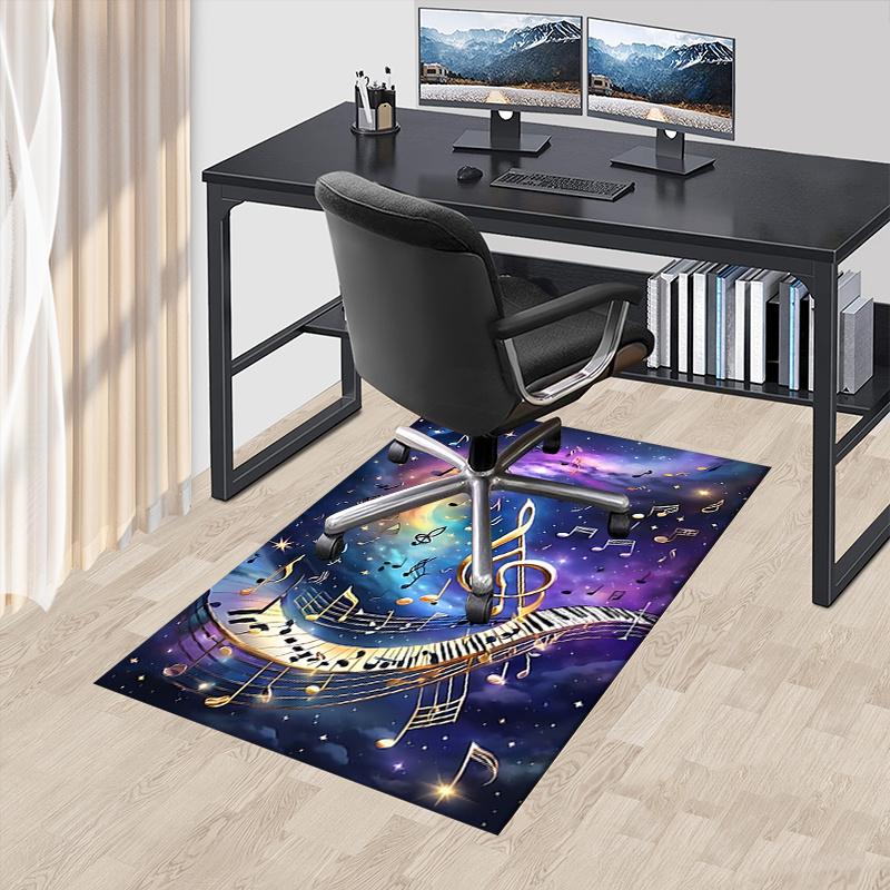 

Golden Musical Notes Chair Mat - Office Carpet, Oversized Rug for Home Decor, Sofa Mat, Desk Pad Gift, Suitable for Bedroom, Living Room, An 60cm by 90cm