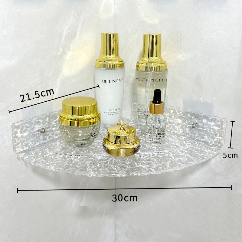 Wall Mounted Acrylic Bathroom Corner Shelf,Acrylic Bathroom Rack,Floating Shower Corner Shelf,Shower Shelf for Storage & Display