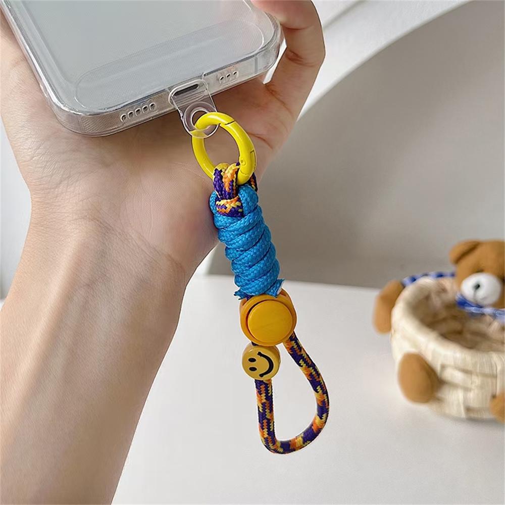 Cute Stylish Happy Heart Wrist Phone Lanyard Outdoor For iPhone Universal Case Nylon Rope Card Cord Clip Hanging Anti-lost Strap