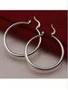 1 Pair Silver Hoop Earrings, Jewelry Gift For Women, Suitable For Wedding, Party 2DHR