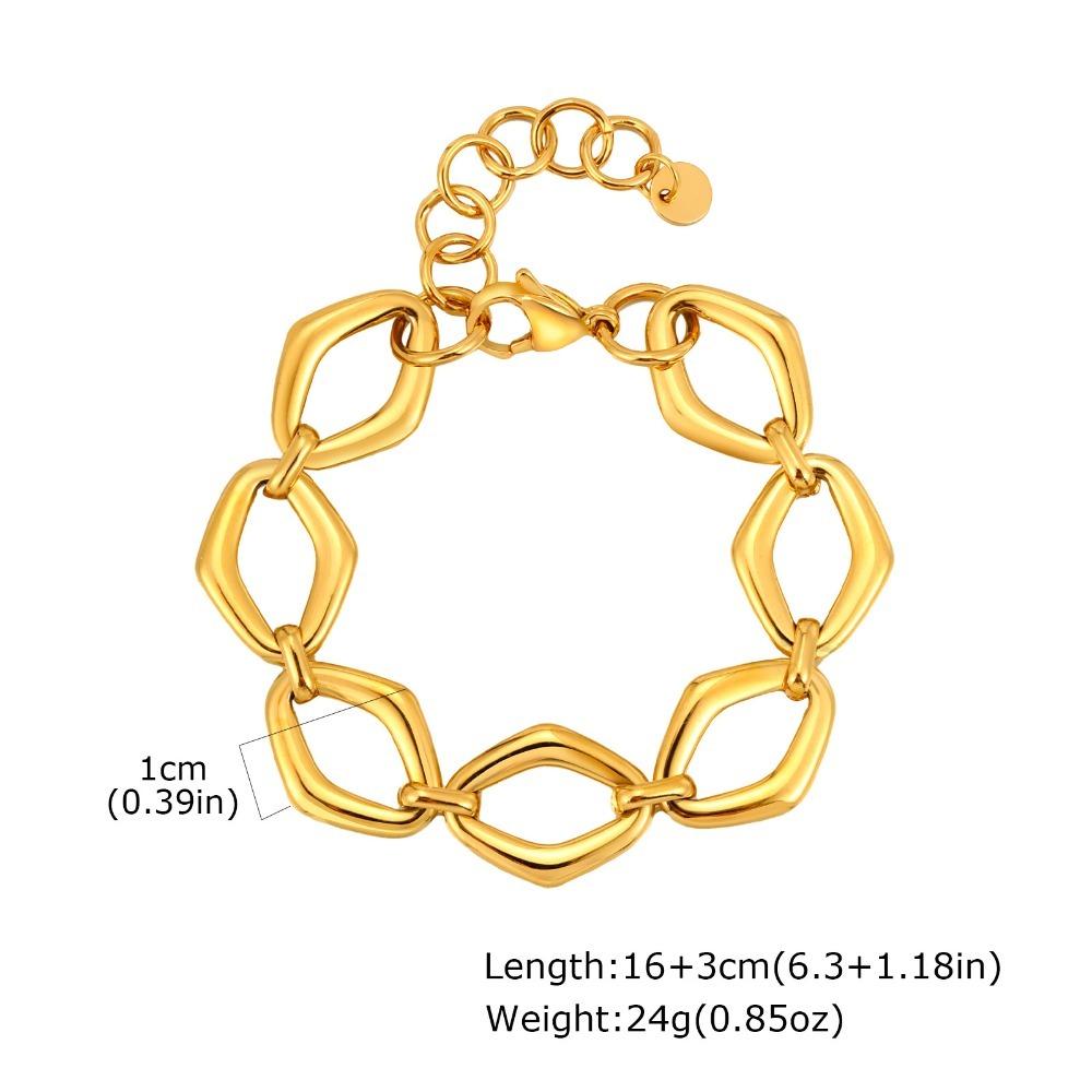 Glossy Stainless Steel Chain Bracelet Gold Plated Women's Jewelry O-Ring Bracelet  Women Men