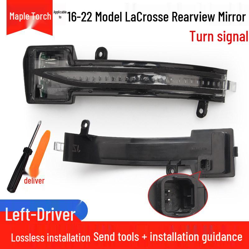 Compatible Rearview Mirror Shell for 2016-2022 Buick LaCrosse: Reversing Turn Signal Exterior Mirror Lens & Frame