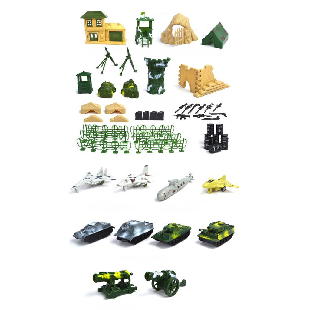 Military Toy Model Action Figure Plastic Soldiers Army Men Figures Soldiers Aircraft Tanks Turret Dioramas