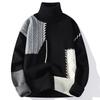 Men's popular turtleneck knitted sweater men's autumn and winter new two-lapel pullover sweater men's