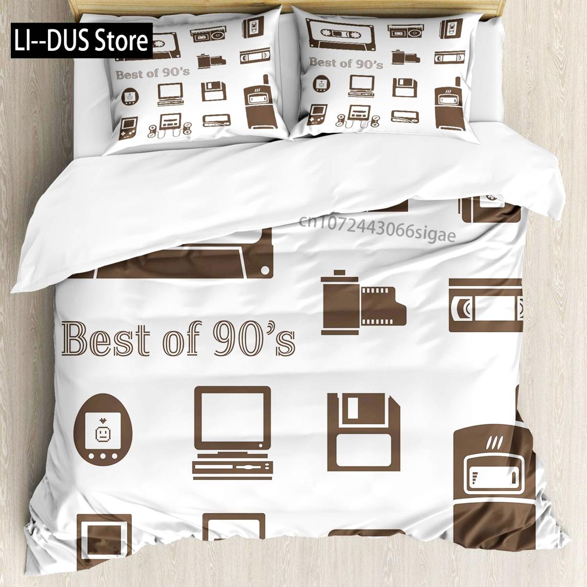

Comforter 90S 90 S Letter And Stars On Striped Background With Circles Party Celebration Themed King Size Twin Bedding Set Comforter (quilt)-EU Single(135*200cm)3pcs