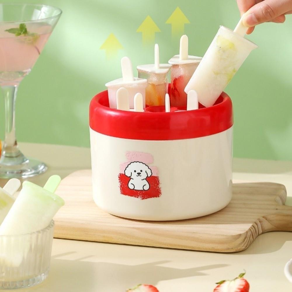 8 Grids Ice Cream Molds Non-Stick Maker Ice Pop Trays Cute Ice Storage Boxes  Homemade Ice Cream