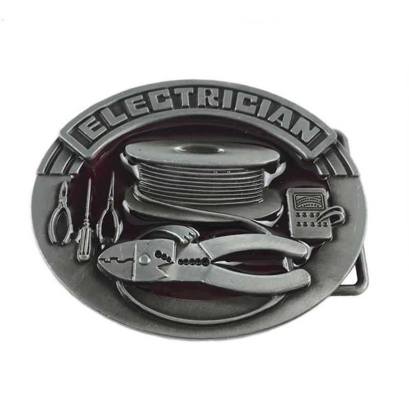 Stylish Men s Harajuku Leather Belt: Trendy Buckle with Electrician Pattern