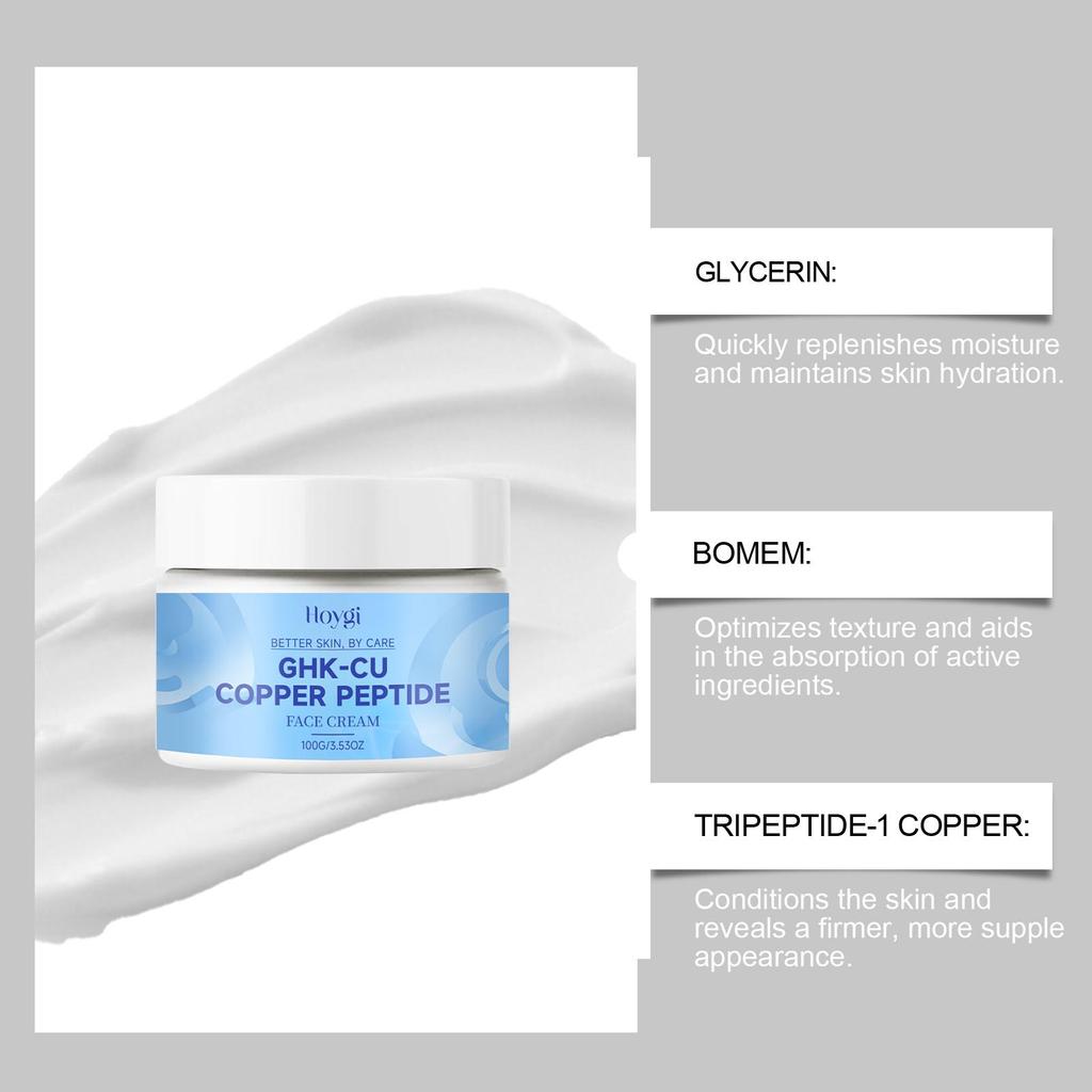 Copper Peptide Face Cream, Hydrating & Nourishing, Smooth & Elastic, Non-Sticky