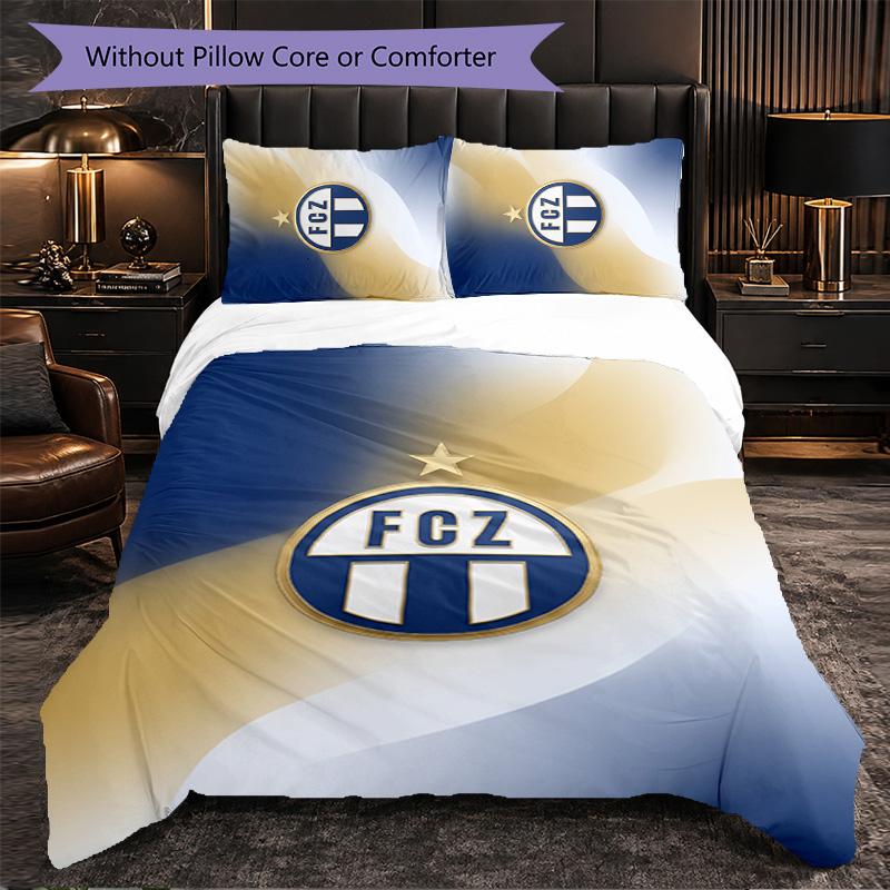 FC Zürich Themed Bedding 3Pcs Duvet Cover Set Decorative Bed Linen For Teen Room Home Decoration