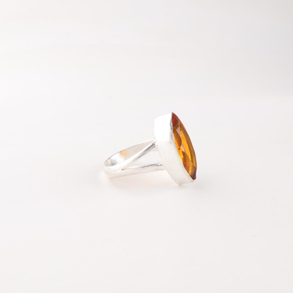 Gelber Citrin Edelstein 925 Sterlingsilber Handgefertigter Schmuck Statement Ring Für Sie RR-23-1