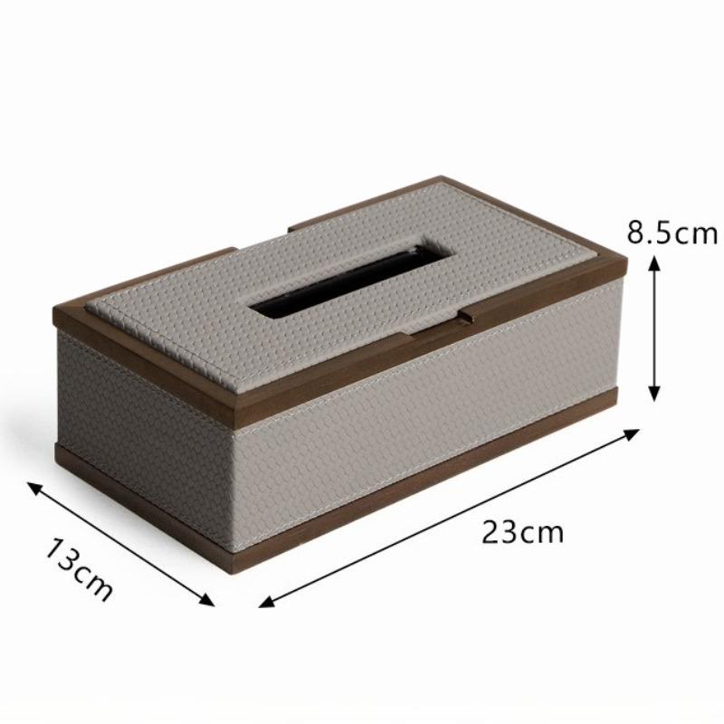 

Walnut Wood Tissue Box Modern Leather Napkin Holder Tissue Case Paper Boxes for Living Rooms Tables Decoration Accessories серый