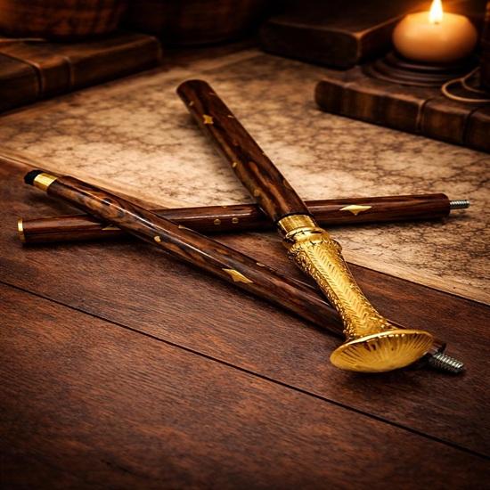 Wooden Walking Cane Brass Handle,  Style Stick
