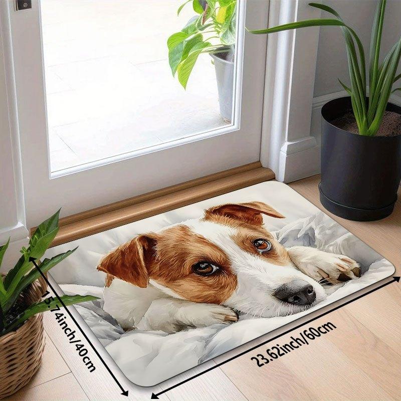 1Pcs Anti Fatigue Door Rugs, Jack Russell Terrier Print Waterproof Non-Slip Thick Cushioned Door Mat Heavy Duty Comfort Standing Mat for Door