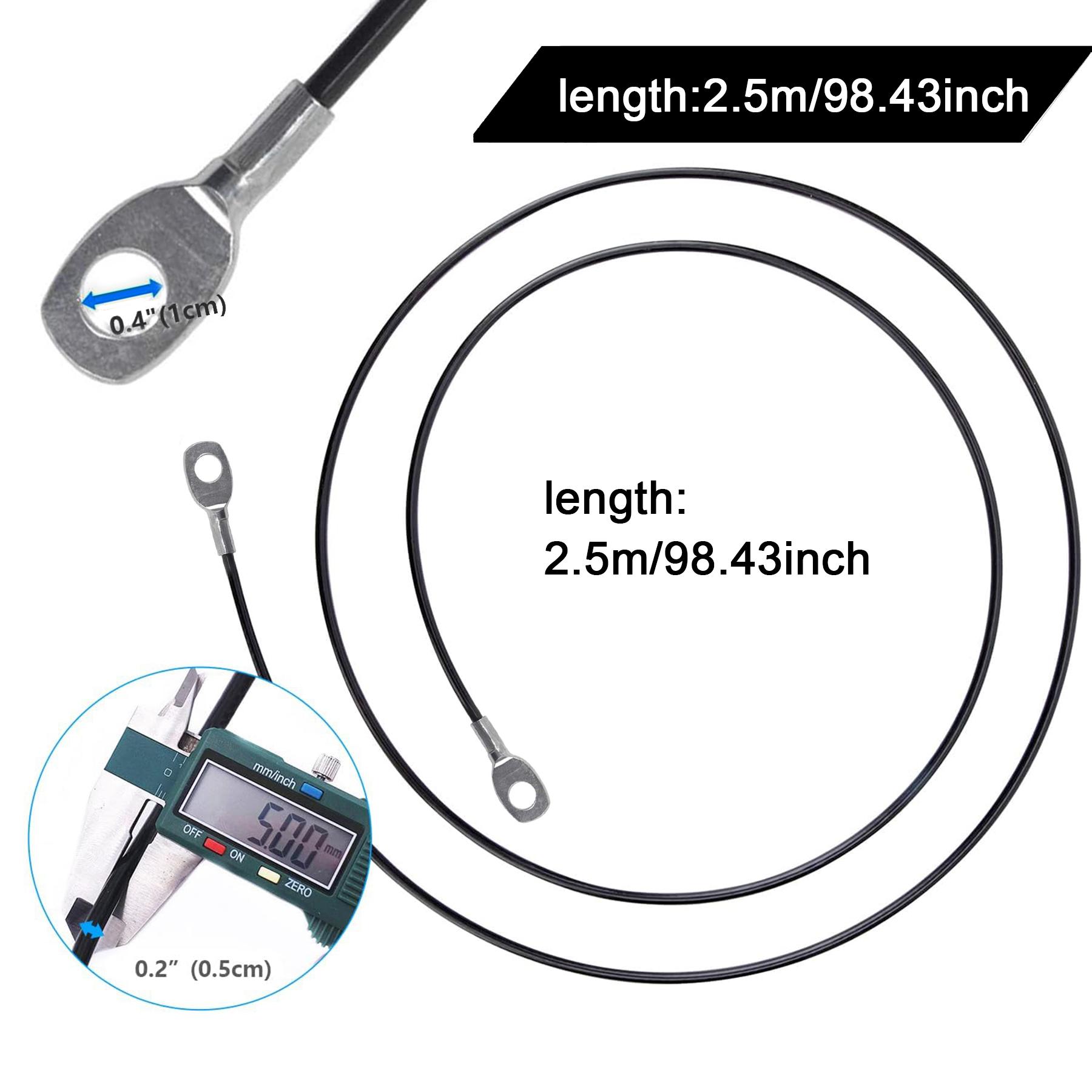 Heavy Duty Fitness Pulley Cable 98/118 Inch For Home Gym Pulley System Replacement Cable Durable Home Gym Fitness Accessory