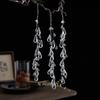 New Transparent Acrylic Snowflake Crystal Ice Cream Charm Pearl Water Drop String Christmas Tree Ornament Pendant