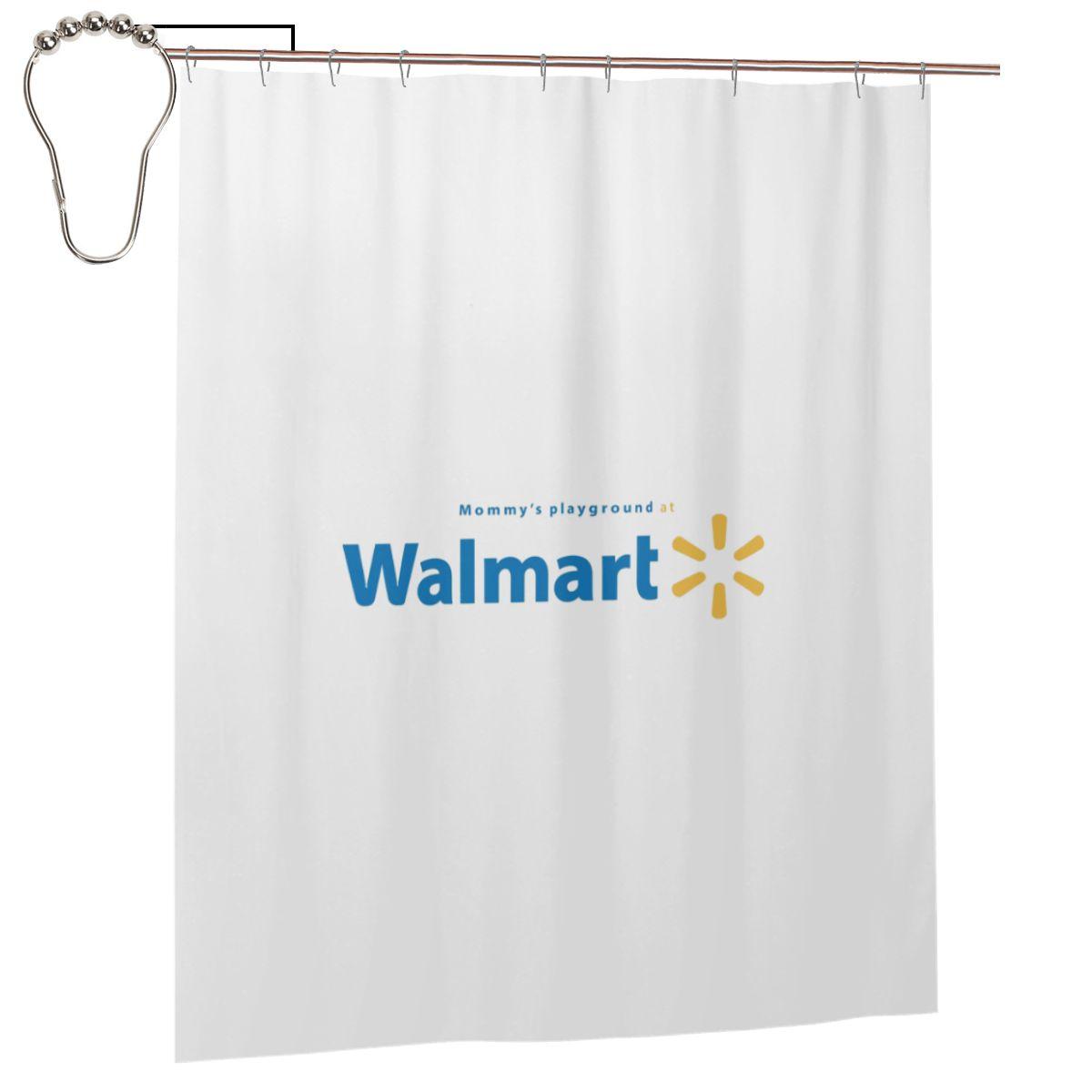 Helenal Walmart Shower Curtain Bathroom Polyester Waterproof Bath Curtains With Hooks