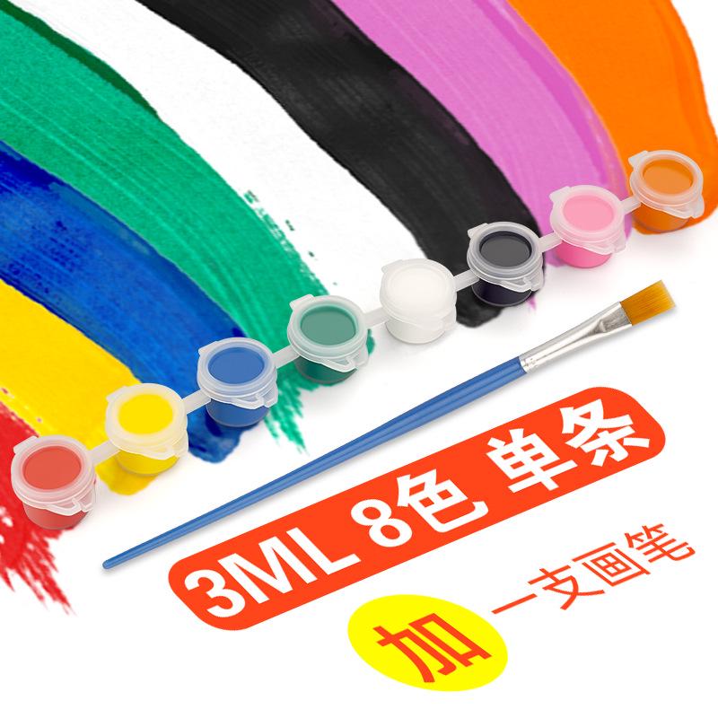 12-Color Children's Acrylic Paint Set with Brushes for DIY Painting and Crafts