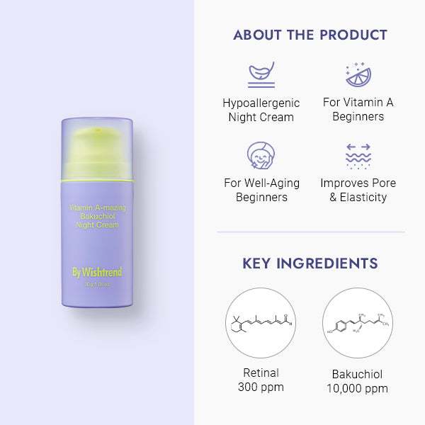 BY WISHTREND Vitamin A-mazing Bakuchiol Night Cream 30ml, 10ml