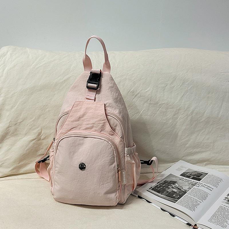 Lightweight Pleated Backpack for Men and Women, Couple's Small Backpack for Commuting, Trendy Small Shoulder Bag, Multifunctional Chest Bag