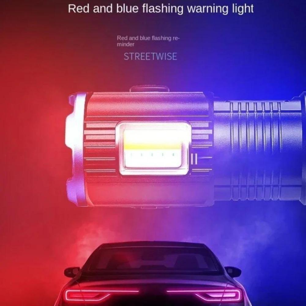 FLSTAR FIRE Strong Light 3 LED Flashlight USB Rechargeable Built-in Battery Waterproof Lantern with Pen Clip and Tail Magnet