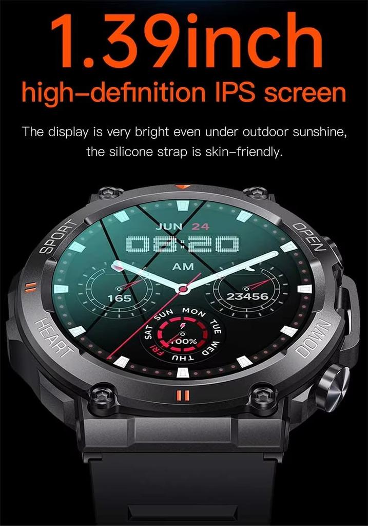 K56 PRO Smart Watch 1.39 Inch HD BT Call Men Sports Fitness Tracker Heart Monitor 400mAh Smart Watch