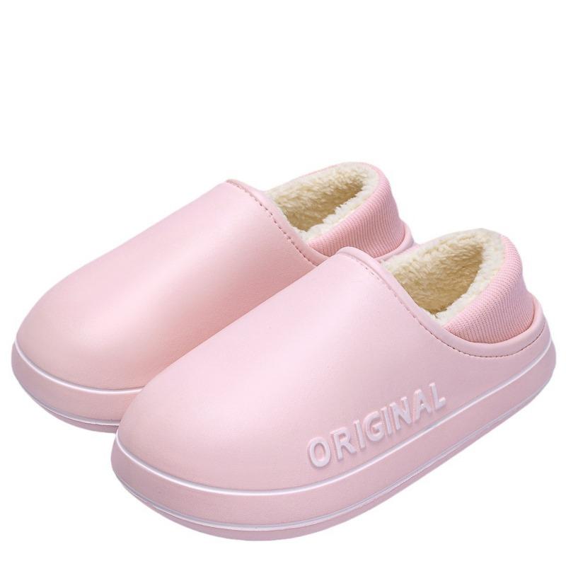 Thick-bottomed waterproof cotton slippers women's autumn and winter indoor home new plush cotton mop women's winter