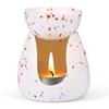 Wax Melt Burners,Ceramic Essential Oil Burner,Wax Melt Burner With Tealight Holder, Wax Burner For Essential Oils With Removable Bowl, Wax Burners