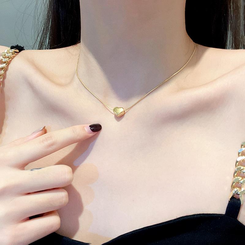 316L Stainless Steel Delicate Charm Love Necklace Sweet Design Light Luxury Niche Girl Pendant