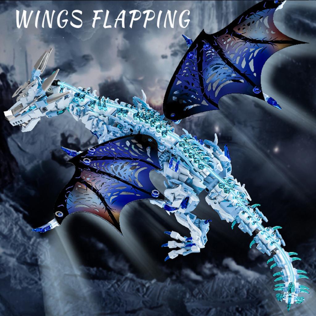 Mechanical Light, Frost, Giant Dragon, Beauty And Handcrafted Building Block Toy Model Ornaments For Boys And Girls