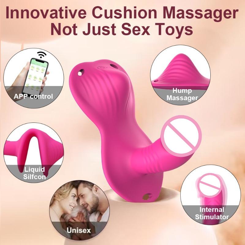 Cushion Type Dildo Vibrator App Control Sit And Ride Clitoris Anal Stimulator G Spot Massager 9 Modes Adult Sex Toys For Women