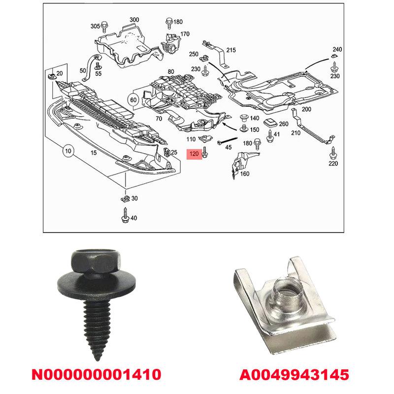 24Pcs Car Engine Undertray Fixing Clips Screws Under Cover Rivet Fasteners For Mercedes G S E C Class W203 W204 SL GL GLC