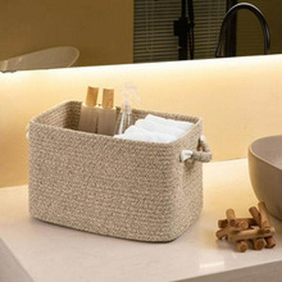 Εξαιρετικά Μεγάλο Χειροποίητο Καλάθι Αποθήκευσης από Βαμβακερό Σχοινί - Πτυσσόμενο Καλάθι Ρούχων για Καθημερινή Χρήση