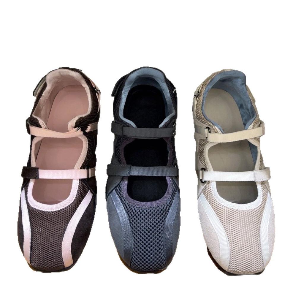 Sheepskin Version~ Korean Version Niche Design Ballet Style Velcro Versatile German Training Shoes Sports Leisure Fashion Forrest Gump Shoes