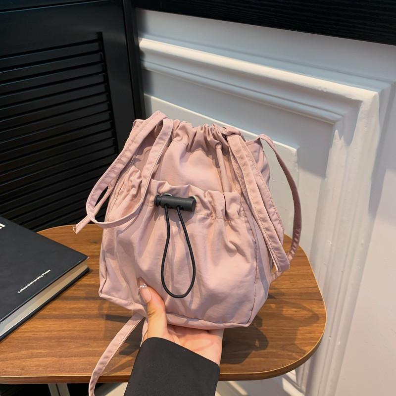 Trendy Korean Canvas Bucket Bag For Women Vintage Chic Summer Shoulder Bag